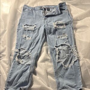 Distressed Light Blue Jeans